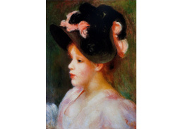 VR14-146 Pierre-Auguste Renoir - Dívka v černém klobouku s růžovou mašlí