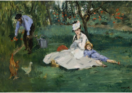 VEM 31 Édouard Manet - Rodina Monet na zahradě v Argenteuil
