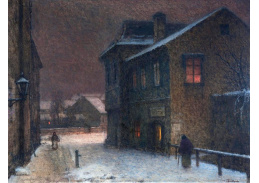 Jakub Schikaneder - Ulice ve sněhu