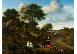 VH823 Adriaen van de Velde - Portrét páru se dvěma dětmi a chůvou v krajině