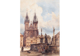 VALT 104 Rudolf von Alt - Staroměstské náměstí s kostelem v Praze