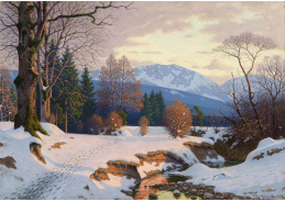 DDSO-1111 Fritz Müller-Landeck - Otevřená zimní krajina ve večerním světle