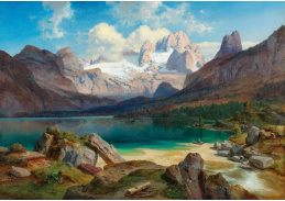 DDSO-1478 Albert August Zimmermann - Jezero Gosau s výhledem na Dachstein