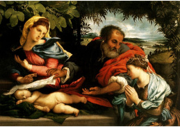 VLL 14 Lorenzo Lotto - Svatá rodina se svatou Kateřinou Alexandrijskou