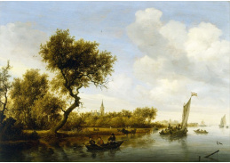 SO XIV-85 Salomon van Ruysdael - Říční krajina s kostelem