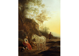 XV-9 Adam Pynacker - Krajina s pastýřkou a bílým koněm