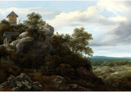 KO IV-7 Jacob van Ruisdael - Krajina s domy na skalnatém kopci