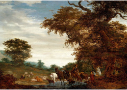 KO IV-8 Jacob van Ruysdael - Krajina s pastýři a jejich stádem u brodu