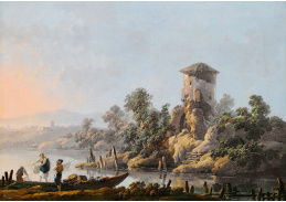 KO IV-110 Jean-Baptiste Pillement - Říční krajina s rybáři