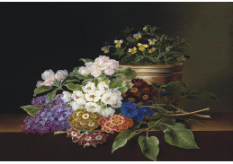 VKZ 393 Johan Laurentz Jensen - Zátiší s květy, šeříku violy, chrpy 