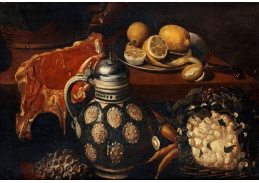 VZ195 Gottfried von Wedig - Zátiší s kusem masa, džbán, ovoce a zelenina