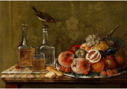 VZ239 Johann Matthias Wurzer - Zátiší s ovocem a skleněnými karafami