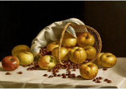 VZ243 John F. Francis - Zátiší se žlutými jablky sypajícími se z koše