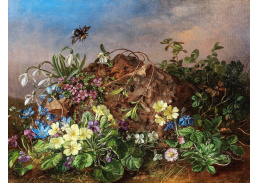 A-1134 Theodor Petter - Jarní květiny s čmelákem