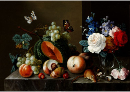 A-1348 Johann Amandus Winck - Květiny a ovoce s motýly a myší