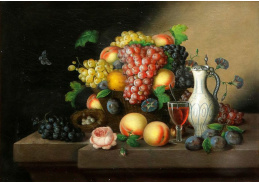 A-1367 Neznámý autor - Ovocné zátiší se džbánem a naplněnou sklenicí