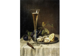 A-1455 Johann Wilhelm Preyer - Zátiší se šampaňským a ústřicemi