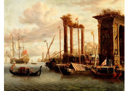 A-1741 Jacobus Storck - Středomořský přístav s ruinami