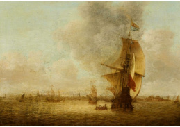 A-1851 Abraham de Verwer - Pohled na moře s přístavem Vlissingen v pozadí