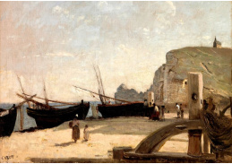 A-2296 Jean-Baptiste Camille Corot - Pláž v Etretatu