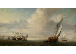 A-2552 Abraham de Verwer - Pohled na moře s přístavem v pozadí