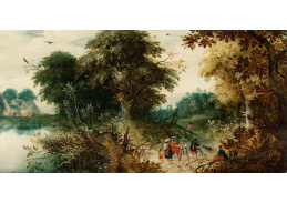 A-2553 Abraham Govaerts - Výhled na les s postavami