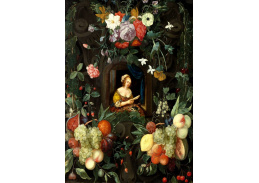 A-2759 Cornelis van Huynen - Portrét dámy v kruhu květin