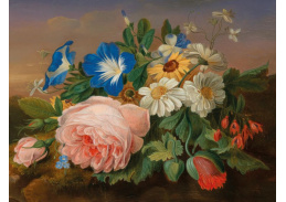 A-3392 Cornelis Johannes van Hulstijn - Zátiší z květin s růžemi a sedmikráskami