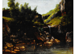 A-3482 Gustave Courbet - Kaskáda ve skalnaté krajině