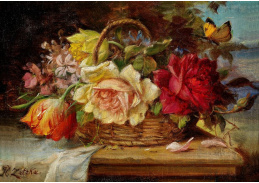 DDSO-4531 Charles Henry Slater - Zátiší s květinami v proutěném košíku