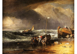 A-3635 Joseph Mallord William Turner - Pobřežní scéna s rybáři táhnoucími loď na břeh