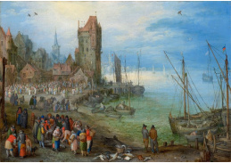 A-4235 Jan Brueghel - Přístavní scéna s rybím trhem