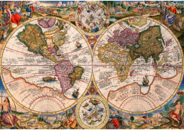 A-4412 Petrus Plancius - Mapa světa s dvojitou polokoulí