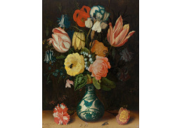A-4510 Balthasar van der Ast - Zátiší s tulipány, růžemi a karafiáty v porcelánové váze Wan Li