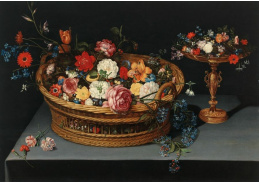 A-5411 Jan Brueghel - Smíšené květiny v košíku