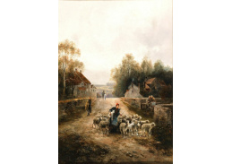 A-5700 Emil Barbarini - Pastýřka na cestě domů přes vesnici