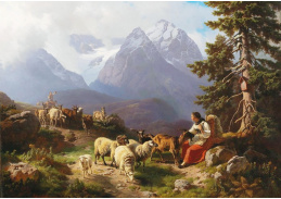DDSO-4201 Robert Eberle - Stádo ovcí vracející se domů