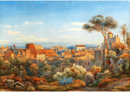 DDSO-4224 Salomon Corrodi - Pohled na Řím s koloseem a Forum Romanum