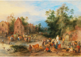 DDSO-4243 Theobald Michau - Rolníci se se zvířaty ve vesnici