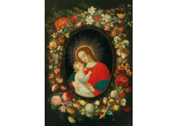 DDSO-5461 Jan Brueghel - Madonna a dítě v kartuši orámované květinovým věncem