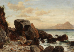 D-5561 Alois Kirnig - Skalnaté pobřeží na Capri s výhledem na Vesuv