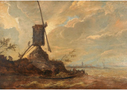 D-5912 Jan van Goyen - Říční krajina s větrným mlýnem