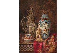 D-6049 Ernst Czernotzky - Japonské zátiší s kadidlem, šálkem čaje a slonovinou