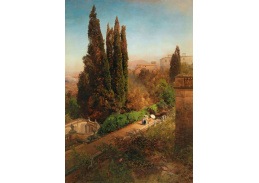 D-6105 Oswald Achenbach - Pohled do zahrady Villa d'Este v Tivoli u Říma