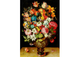 D-6757 Frans Francken - Květinové zátiší s velkou kyticí ve váze na kamenném stole