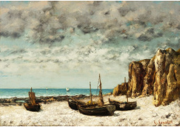 D-7249 Gustave Courbet - Lodě na pláži v Etretatu