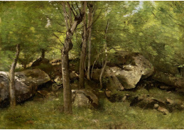 D-7349 Jean-Baptiste-Camille Corot - Skály v lese Fontainebleau
