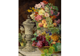 D-7842 Ferdinand Georg Waldmüller - Zátiší s ovocem, květinami a stříbrným pohárem