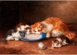 D-9256 Alfred Arthur Brunel de Neuville - Kočka se třemi koťaty