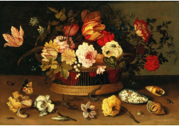 D-9287 Balthasar van der Ast - Koš s květinami a mušlemi na římse